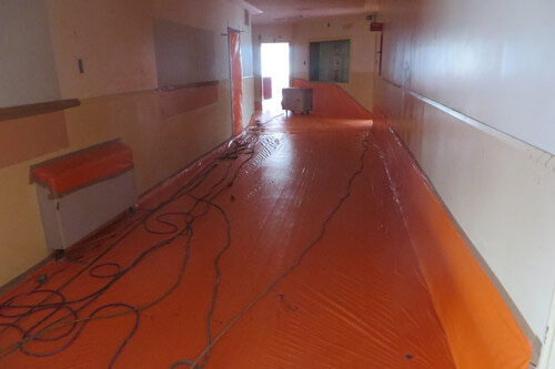 Pre-start containment inspection for a school abatement