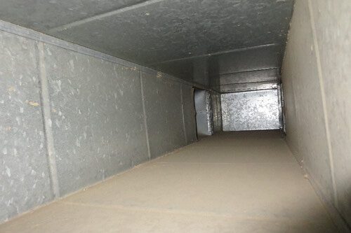 Dust deposit inside typical air duct