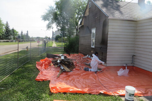 Typical exterior lead paint removal process